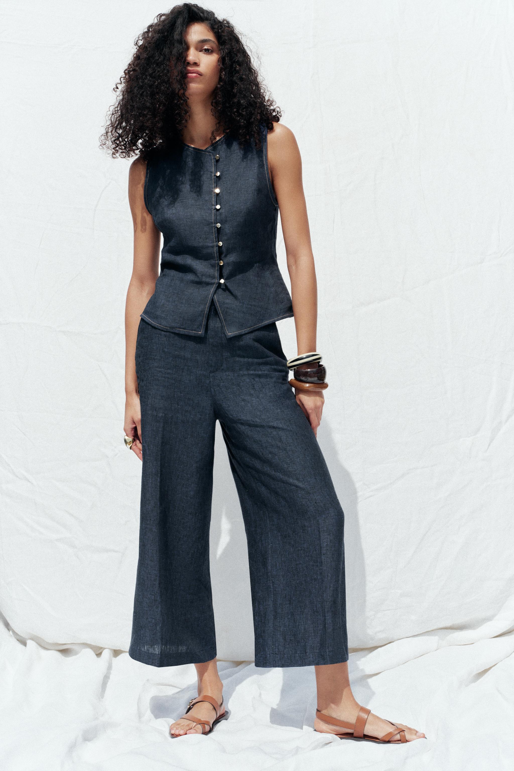 PANTALON JUPE-CULOTTE EN LIN